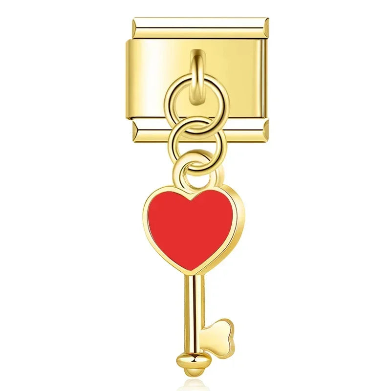 Heart Key Pendant Charm