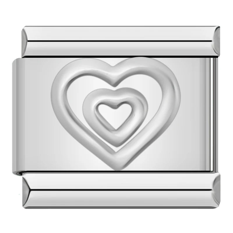 Charm Corazon color plata - Italian Charms