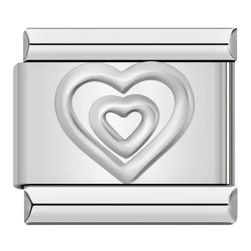 Charm Corazón Plateado - Italian Charms