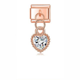 Charm Colgante Corazón brillo - Italian Charms