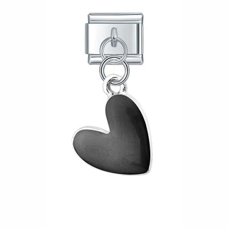Charm Colgante Corazón negro - Italian Charms