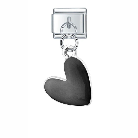 Charm Colgante Corazón negro - Italian Charms
