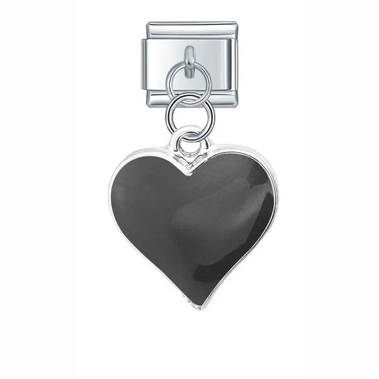 Charm Colgante Corazón negro - Italian Charms