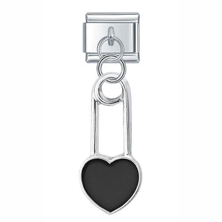 Charm Colgante corazón negro - Italian Charms