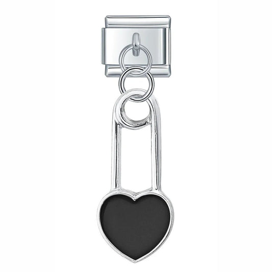 Charm Colgante corazón negro - Italian Charms