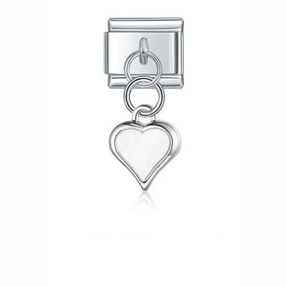 Charm Colgante corazón plateado - Italian Charms