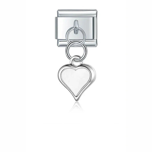 Charm Colgante corazón plateado - Italian Charms