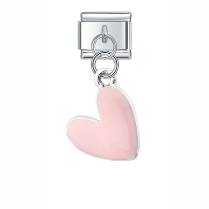 Charm Colgante corazón rosa - Italian Charms