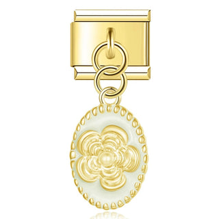 Charm Colgante dorado flor - Italian Charms
