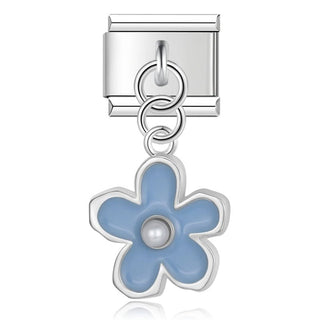 Charm Colgante flor azul - Italian Charms