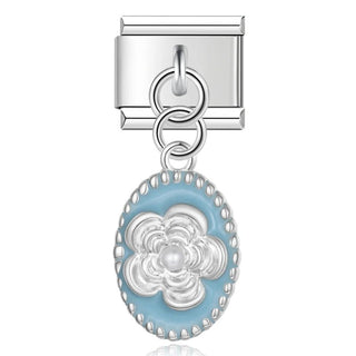 Charm Colgante flor azul - Italian Charms