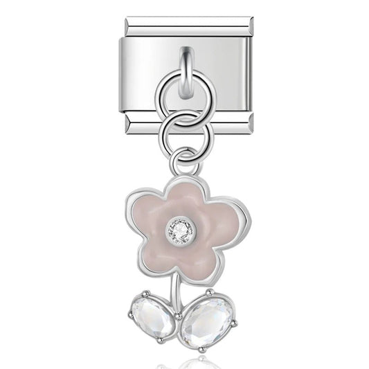 Charm Colgante flor rosa - Italian Charms