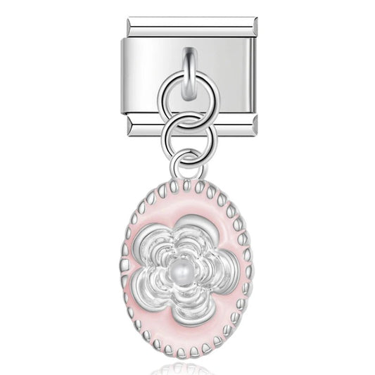 Charm Colgante flor rosa - Italian Charms
