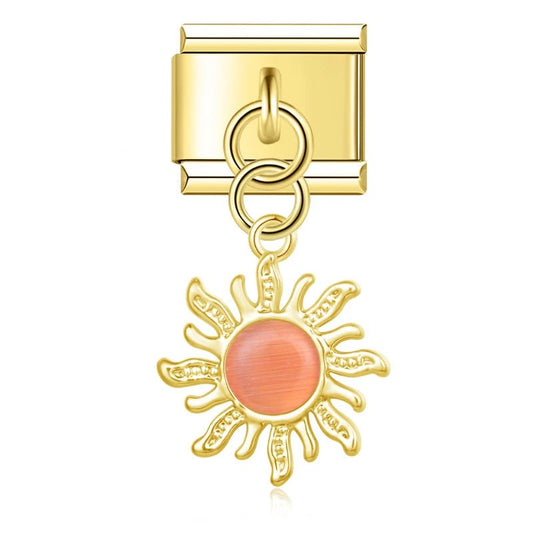 Charm Colgante sol naranja - Italian Charms
