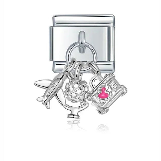 Charm Colgante viaje avion - Italian Charms