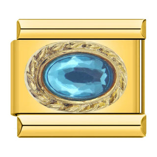 Charm con una piedra azul engarzada - Italian Charms