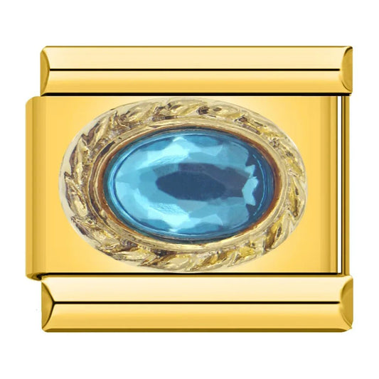 Charm con una piedra azul engarzada - Italian Charms
