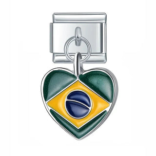 Charm Corazón Brasil - Italian Charms