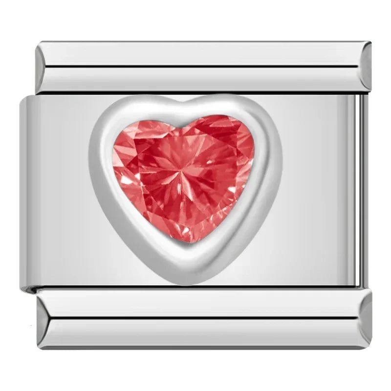 Charm Corazon Brillo Rojo - Italian Charms