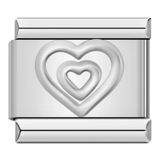 Charm Corazon color plata - Italian Charms