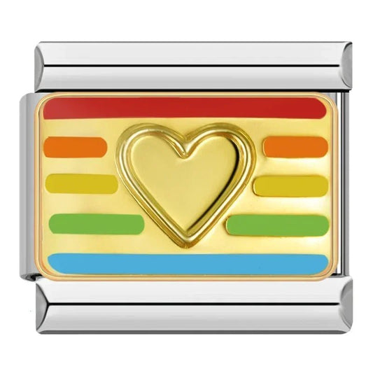 Charm Corazón colorido - Italian Charms