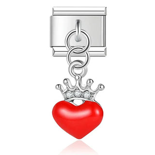 Charm Corazón Corona - Italian Charms