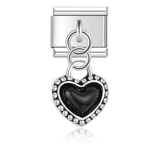 Charm Corazón Negro - Italian Charms