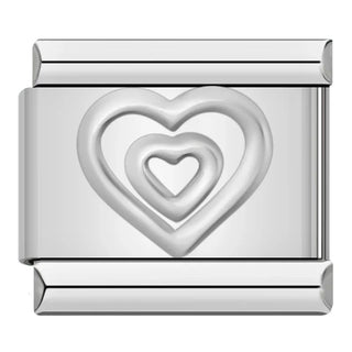 Charm Corazón Plateado - Italian Charms