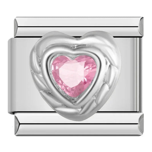 Charm Corazon Rosa - Italian Charms