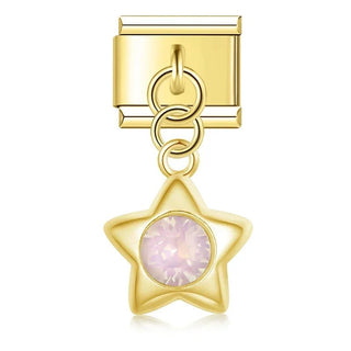 Charm Estrella Dorada Rosa - Italian Charms