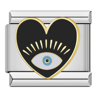 Charm Ojo Corazón Negro - Italian Charms