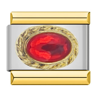 Charm piedra roja vibrante - Italian Charms