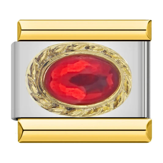 Charm piedra roja vibrante - Italian Charms