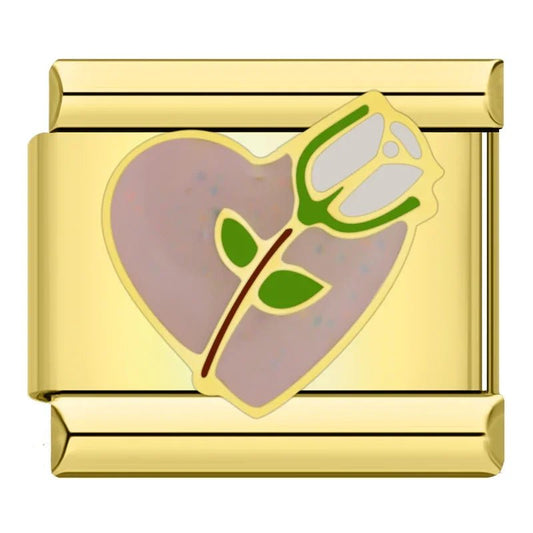Charm Rosa blanca - Italian Charms