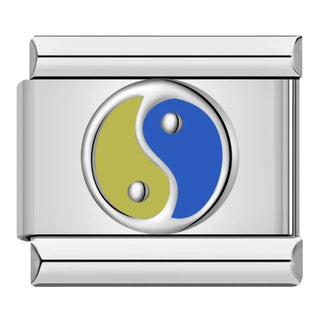 Charm Yin - Yang Azul y Oro - Italian Charms
